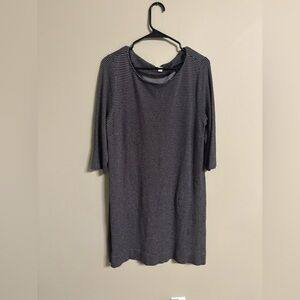 J. Jill Black & White Ponte Thick Knit Knee Length Sheath Dress Size Medium